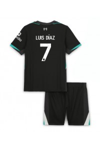 Fotbalové Dres Liverpool Luis Diaz #7 Dětské Venkovní Oblečení 2024-25 Krátký Rukáv (+ trenýrky)